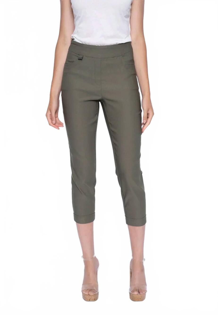 NEW PICADILLY cuffed capri pants in avocado